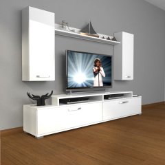 Decoraktiv Ekoflex 7 Slm Tv Ünitesi Tv Sehpası Parlak Beyaz
