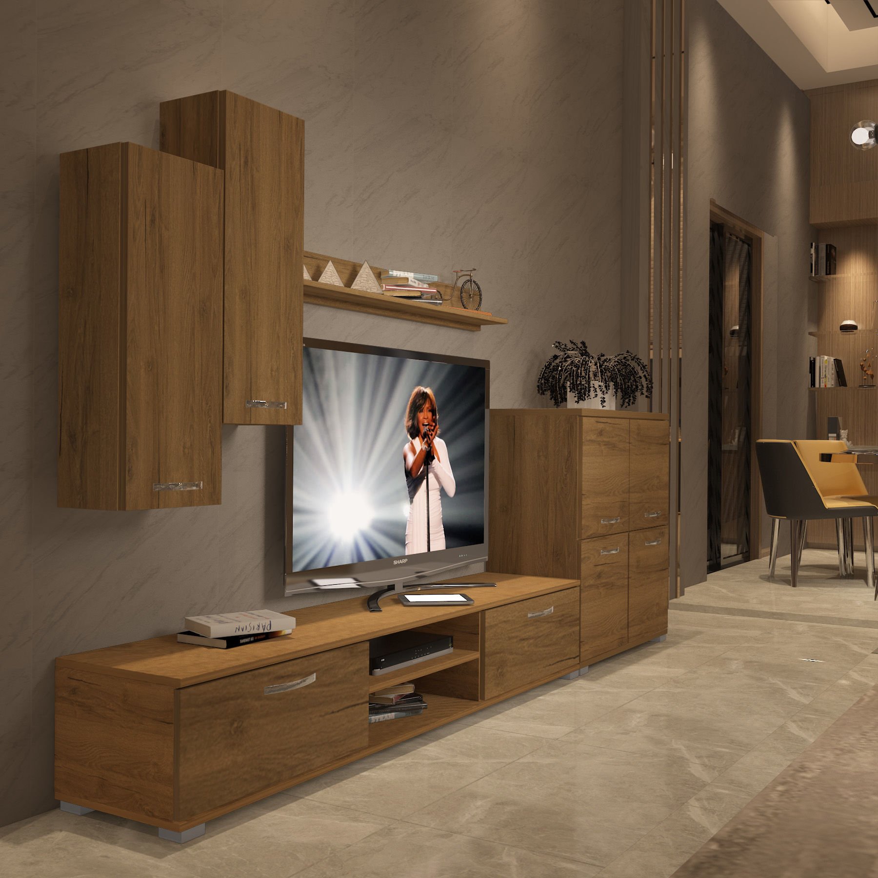 Decoraktiv Eko 6 Mdf Dvd Tv Ünitesi Tv Sehpası Pera