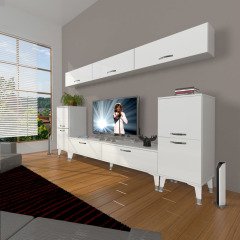 Decoraktiv Eko 9 Slm Std Silver Tv Ünitesi Tv Sehpası Parlak Beyaz