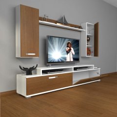 Decoraktiv Ekoflex 7 Slm Tv Ünitesi Tv Sehpası Beyaz - Ceviz