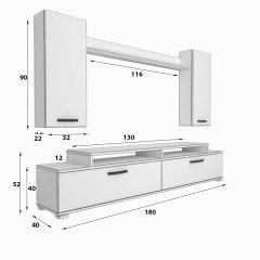 Decoraktiv Ekoflex 7 Slm Tv Ünitesi Tv Sehpası Ceviz - Beyaz