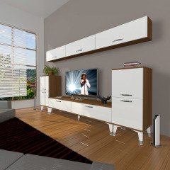 Decoraktiv Eko 9 Slm Std Silver Tv Ünitesi Tv Sehpası Ceviz - Beyaz
