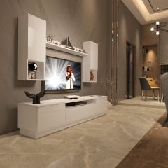 Decoraktiv Trendstyle 5DAS Slm Tv Ünitesi Tv Sehpası Parlak Beyaz