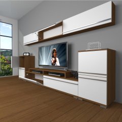 Decoraktiv Ekoflex 9 Mdf Tv Ünitesi Tv Sehpası Ceviz - Beyaz
