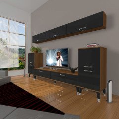 Decoraktiv Eko 9 Slm Std Silver Tv Ünitesi Tv Sehpası Ceviz - Siyah