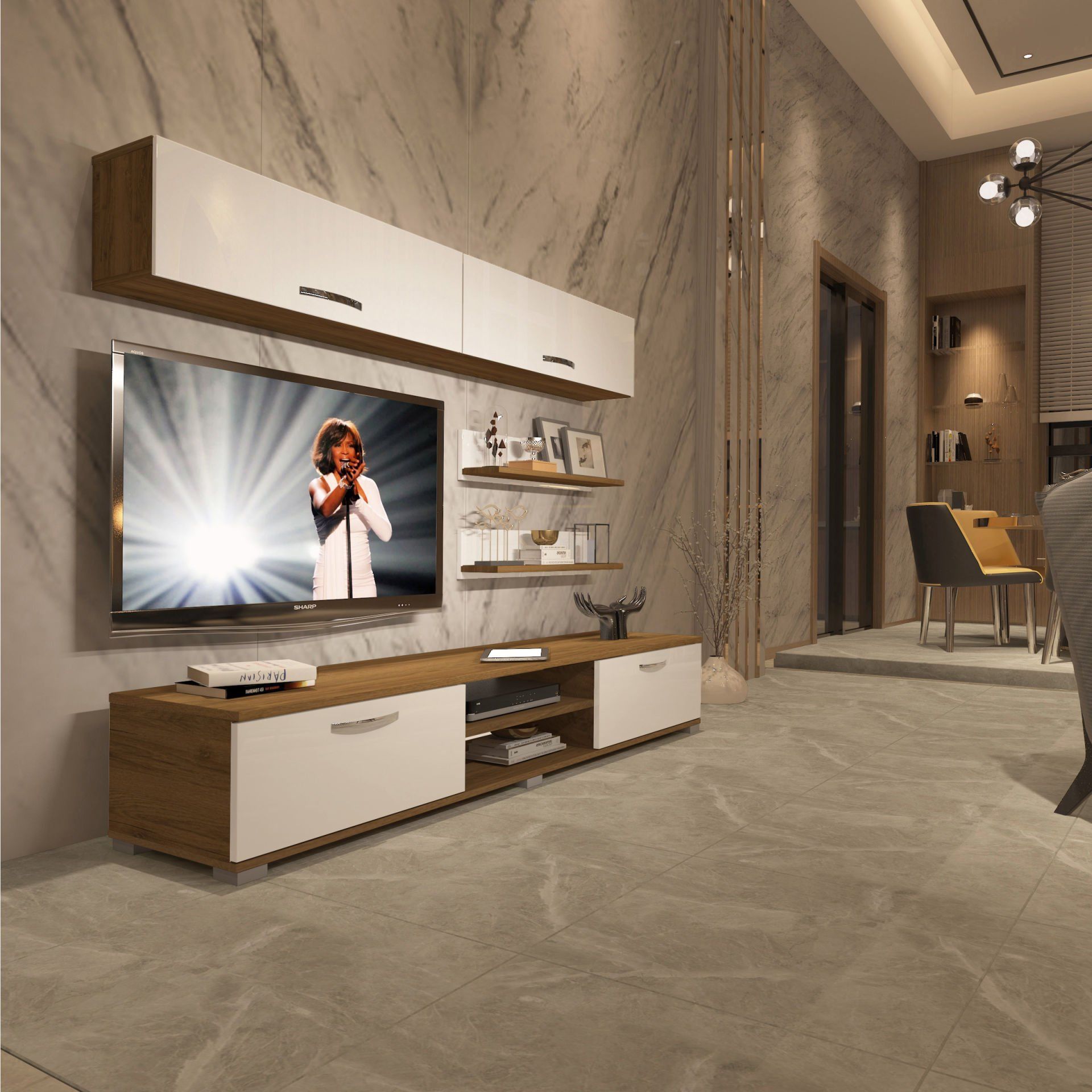 Decoraktiv Eko 5 Mdf Dvd Tv Ünitesi Tv Sehpası Pera - Beyaz