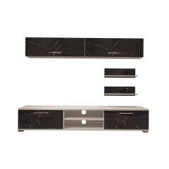 Decoraktiv Eko 5 Mdf Dvd Tv Ünitesi Tv Sehpası Beyaz - Siyah Mermer
