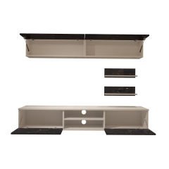 Decoraktiv Eko 5 Mdf Dvd Tv Ünitesi Tv Sehpası Beyaz - Siyah Mermer