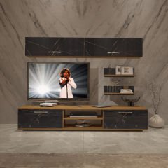 Decoraktiv Eko 5 Mdf Dvd Tv Ünitesi Tv Sehpası Pera - Siyah Mermer