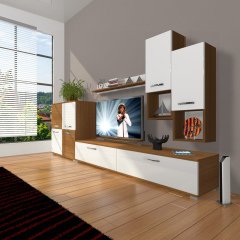 Decoraktiv Eko 6DA Mdf Std Tv Ünitesi Tv Sehpası Ceviz - Beyaz