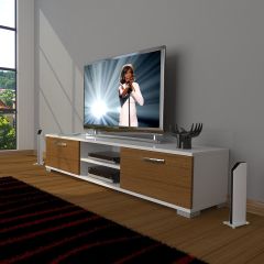 Decoraktiv Eko 140 Mdf Dvd Tv Ünitesi Tv Sehpası Beyaz - Ceviz