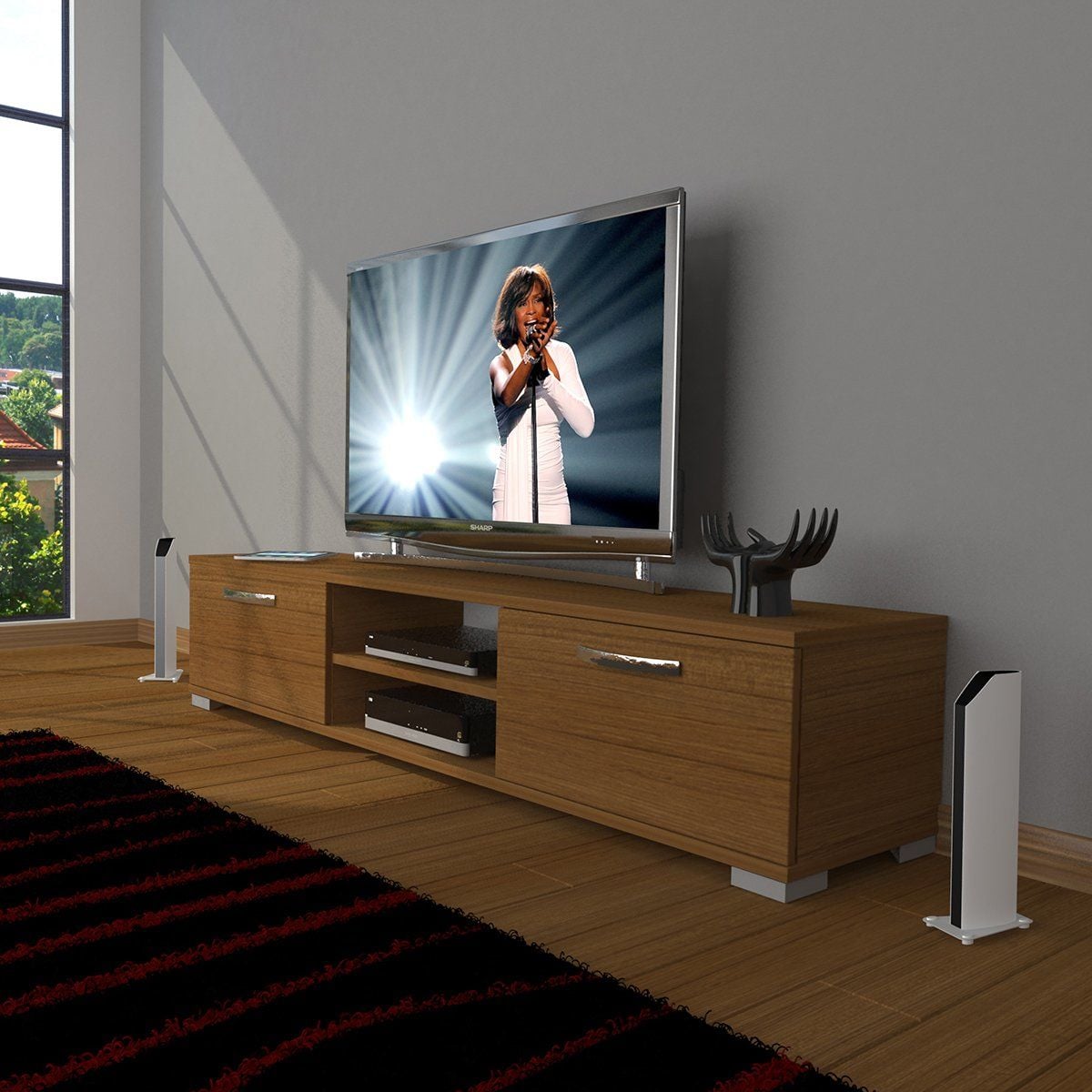 Decoraktiv Eko 140 Mdf Dvd Tv Ünitesi Tv Sehpası Ceviz