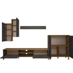 Decoraktiv Eko 6 Mdf Dvd Krom Ayaklı Tv Ünitesi Tv Sehpası Pera - Antrasit