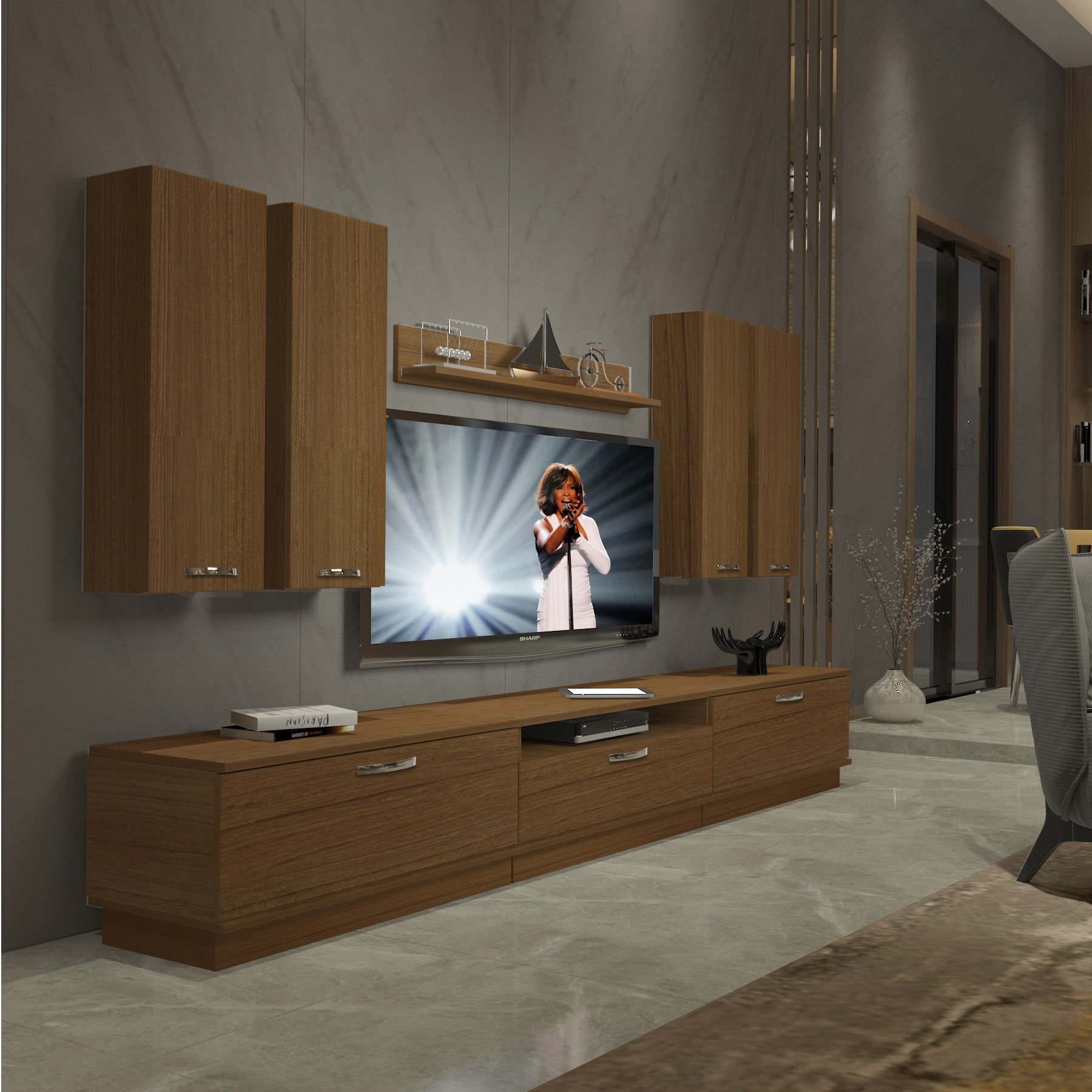 Decoraktiv Trendstyle 8D Mdf Tv Ünitesi Tv Sehpası Ceviz
