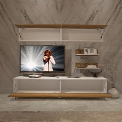 Decoraktiv Eko 5 Mdf Std Krom Ayaklı Tv Ünitesi Tv Sehpası Beyaz - Pera
