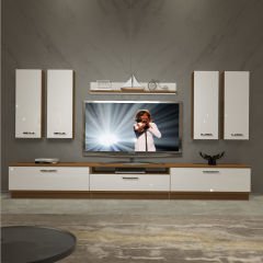 Decoraktiv Trendstyle 8D Mdf Tv Ünitesi Tv Sehpası Ceviz - Beyaz