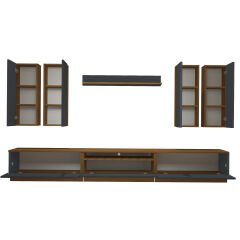 Decoraktiv Trendstyle 8D Mdf Tv Ünitesi Tv Sehpası Ceviz - Antrasit