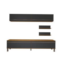 Decoraktiv Eko 5 Mdf Std Krom Ayaklı Tv Ünitesi Tv Sehpası Pera - Antrasit