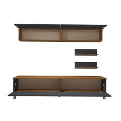 Decoraktiv Eko 5 Mdf Std Krom Ayaklı Tv Ünitesi Tv Sehpası Pera - Antrasit