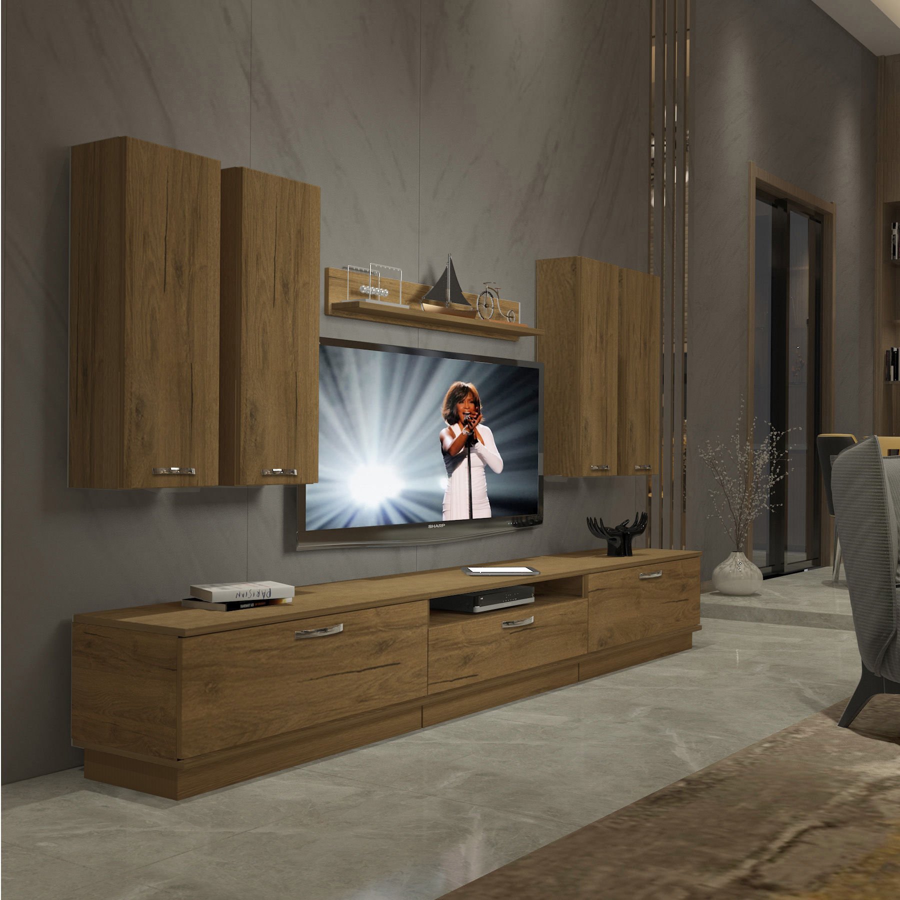 Decoraktiv Trendstyle 8D Mdf Tv Ünitesi Tv Sehpası Pera