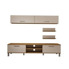 Decoraktiv Eko 5 Mdf Dvd Krom Ayaklı Tv Ünitesi Tv Sehpası Pera - Beyaz