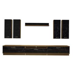 Decoraktiv Trendstyle 8D Mdf Tv Ünitesi Tv Sehpası Pera - Siyah Mermer