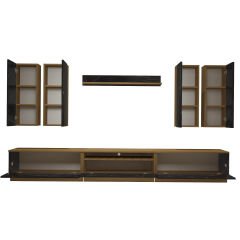 Decoraktiv Trendstyle 8D Mdf Tv Ünitesi Tv Sehpası Pera - Siyah Mermer
