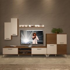 Decoraktiv Eko 6 Mdf Dvd Silver Tv Ünitesi Tv Sehpası Ceviz - Beyaz