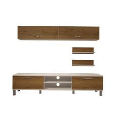 Decoraktiv Eko 5 Mdf Dvd Krom Ayaklı Tv Ünitesi Tv Sehpası Beyaz - Pera