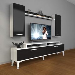 Decoraktiv Ekoflex 7 Slm Silver Tv Ünitesi Tv Sehpası Beyaz - Siyah