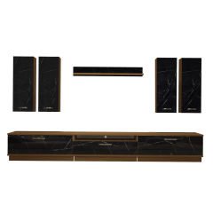 Decoraktiv Trendstyle 8D Mdf Tv Ünitesi Tv Sehpası Ceviz - Siyah Mermer