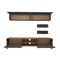 Decoraktiv Eko 5 Mdf Dvd Krom Ayaklı Tv Ünitesi Tv Sehpası Pera - Antrasit