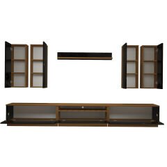 Decoraktiv Trendstyle 8D Mdf Tv Ünitesi Tv Sehpası Ceviz - Siyah