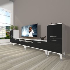 Decoraktiv Eko 9200 Slm Silver Tv Ünitesi Tv Sehpası Beyaz - Siyah