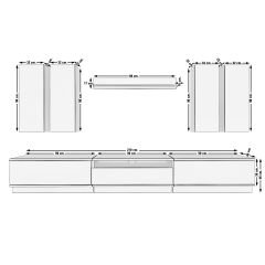 Decoraktiv Trendstyle 8DS Mdf Tv Ünitesi Tv Sehpası Beyaz - Antrasit