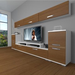 Decoraktiv Ekoflex 9 Slm Tv Ünitesi Tv Sehpası Beyaz - Ceviz