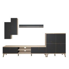 Decoraktiv Eko 6 Mdf Dvd Gold Tv Ünitesi Tv Sehpası Beyaz - Antrasit