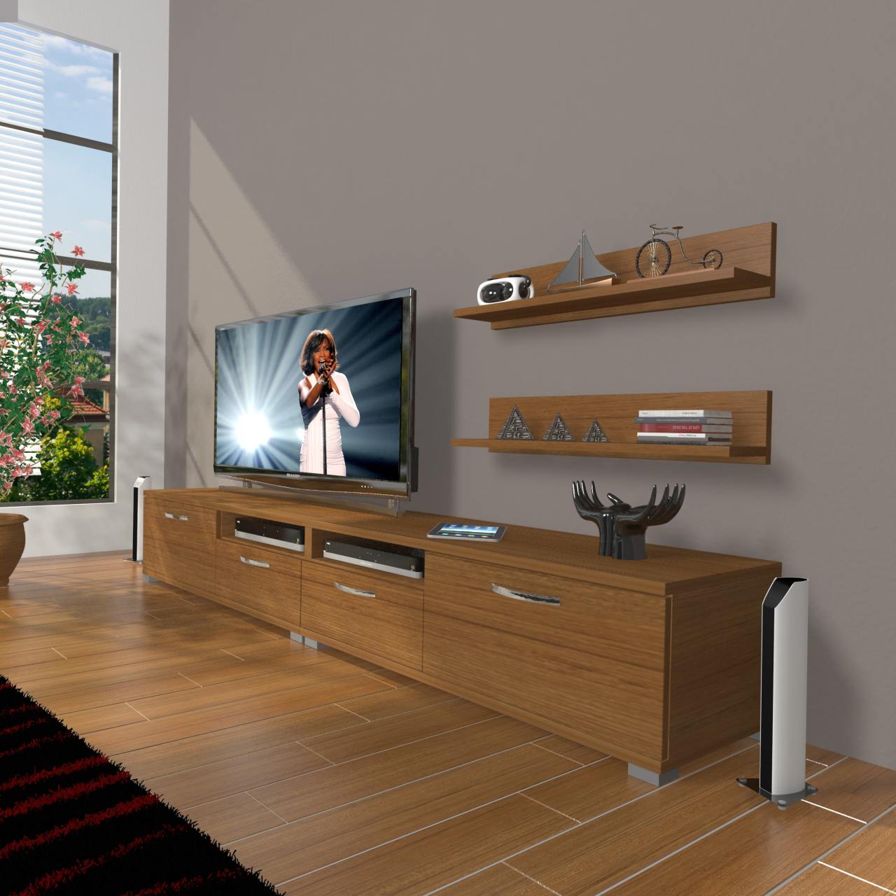 Decoraktiv Eko 220r Slm Tv Ünitesi Tv Sehpası Ceviz