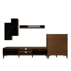 Decoraktiv Eko 6 Mdf Dvd Gold Tv Ünitesi Tv Sehpası Ceviz - Siyah