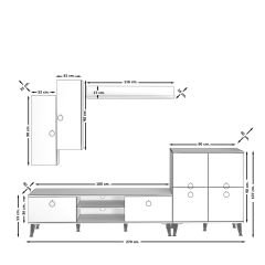 Decoraktiv Eko 6 Mdf Dvd Gold Tv Ünitesi Tv Sehpası Pera - Beyaz