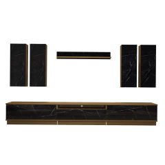 Decoraktiv Trendstyle 8DS Mdf Tv Ünitesi Tv Sehpası Pera - Siyah Mermer