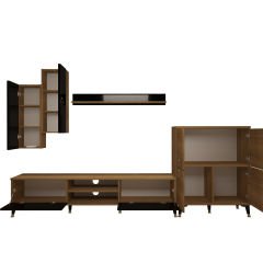 Decoraktiv Eko 6 Mdf Dvd Gold Tv Ünitesi Tv Sehpası Pera - Siyah