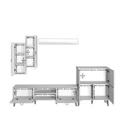Decoraktiv Eko 6 Mdf Dvd Gold Tv Ünitesi Tv Sehpası Beyaz - Pera