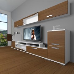 Decoraktiv Ekoflex 9 Slm Tv Ünitesi Tv Sehpası Beyaz - Ceviz