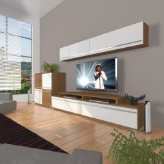 Decoraktiv Ekoflex 6Y Mdf Tv Ünitesi Tv Sehpası Ceviz - Beyaz