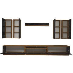 Decoraktiv Trendstyle 8DS Mdf Tv Ünitesi Tv Sehpası Ceviz - Siyah Mermer