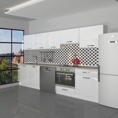 Decoraktiv Elite 280 Ankastre MDF Hazır Mutfak Dolabı Parlak Beyaz