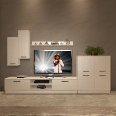 Decoraktiv Eko 6B Mdf Dvd Tv Ünitesi Tv Sehpası Parlak Beyaz