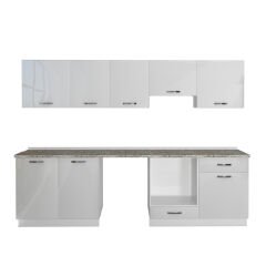 Decoraktiv Elite 280 Ankastre MDF Hazır Mutfak Dolabı Parlak Beyaz