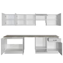 Decoraktiv Elite 280 Ankastre MDF Hazır Mutfak Dolabı Parlak Beyaz
